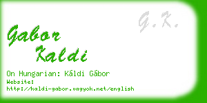 gabor kaldi business card