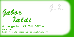 gabor kaldi business card